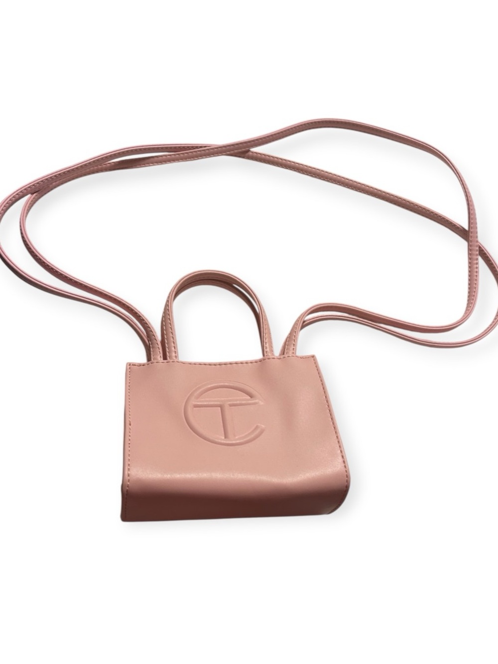 Telfar Mini Shopping Bag Bubblegum Pink | Crossbody + Top Handle | 7โ Width - Picture 4 of 9